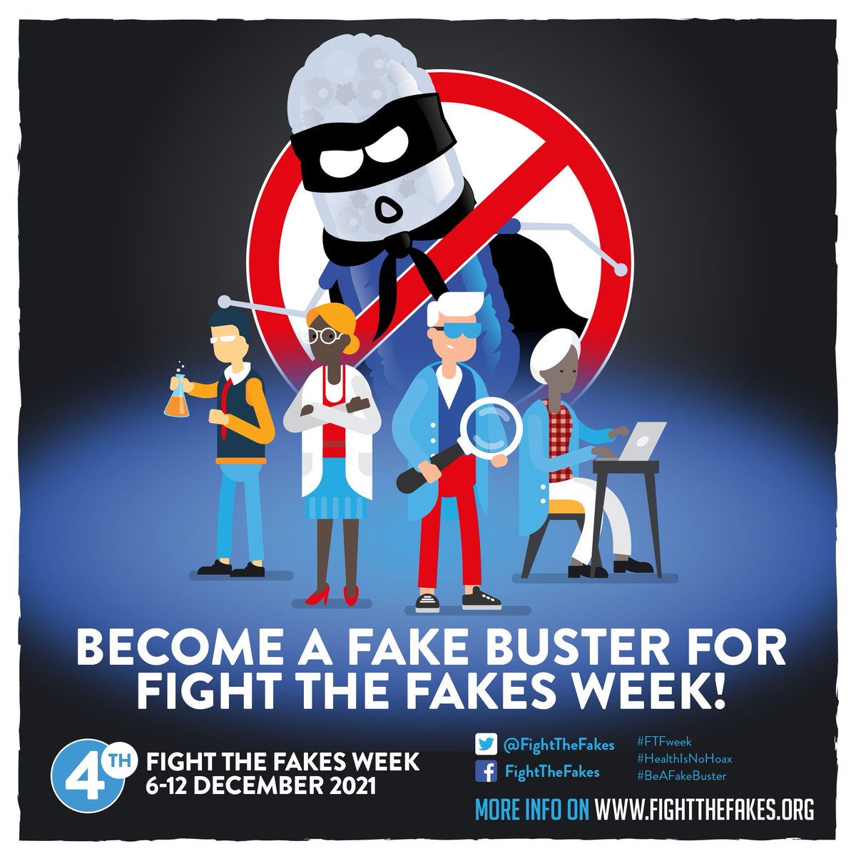 📢Our 4th #FTFweek kicks off today! Join us, our members & allies in raising awareness about the dangers of substandard & #fakemeds! Let’s take action together because #HealthIsNoHoax! #BeAFakeBuster 💊🔍🦸‍♂️🦸‍♀️ fightthefakes.org/week/4th-fight…