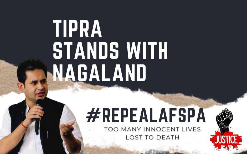 tipra_official's tweet photo. TIPRA Stands with NAGALAND
#RepealAFSPA 
@Neiphiu_Rio 
@PradyotManikya https://t.co/193uBmcw6U