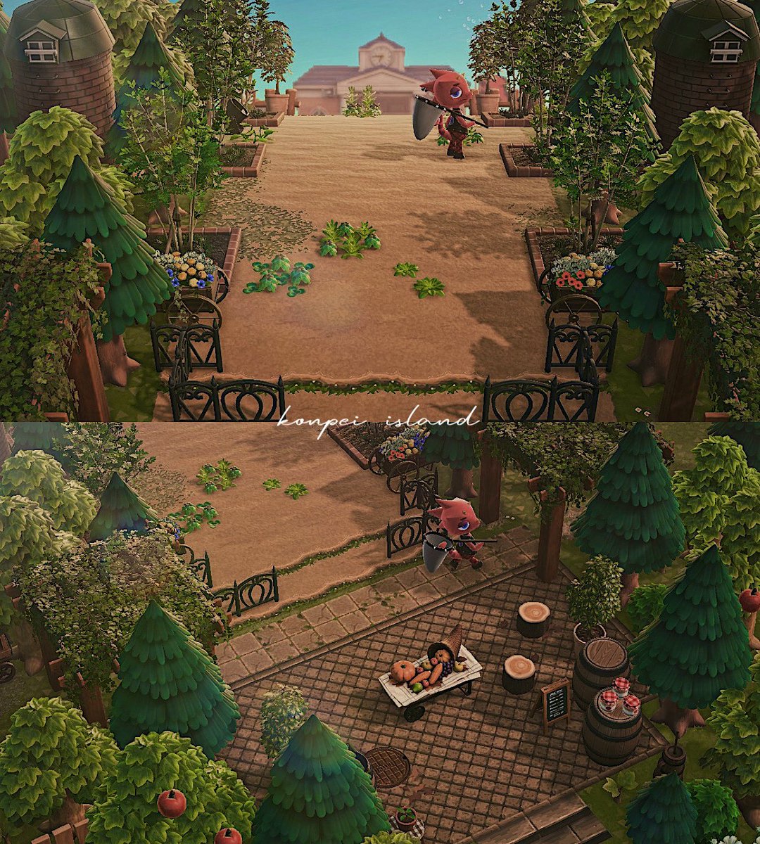 reremori1's tweet photo. 飛行場前の広場を抜けて案内所へ🍎
#animalcrossing  #acnh https://t.co/KI62rFqfQO