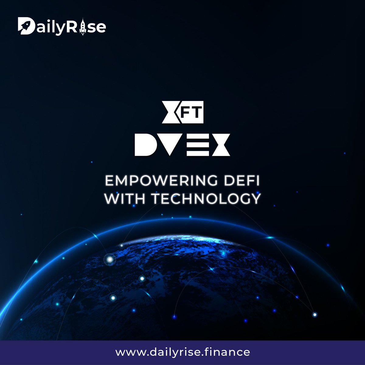 DRisefinance's tweet photo. The blockchain revolution still continues with the rise of $DailyRise #XFT.

Our mission is plain and simple: Empowering DeFi with innovation.

#bull #BTC #AltSeason #Giveaway #Airdrop #BSC #ETH @elonmusk @carlmoon #DailyRise #DailyRiseArmy #DVEX https://t.co/VYruInbfTi