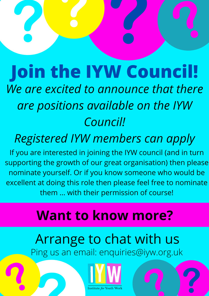 Would you be interested in joining the IYW Council? 

We are recruiting now! 

Get in touuch for more information!