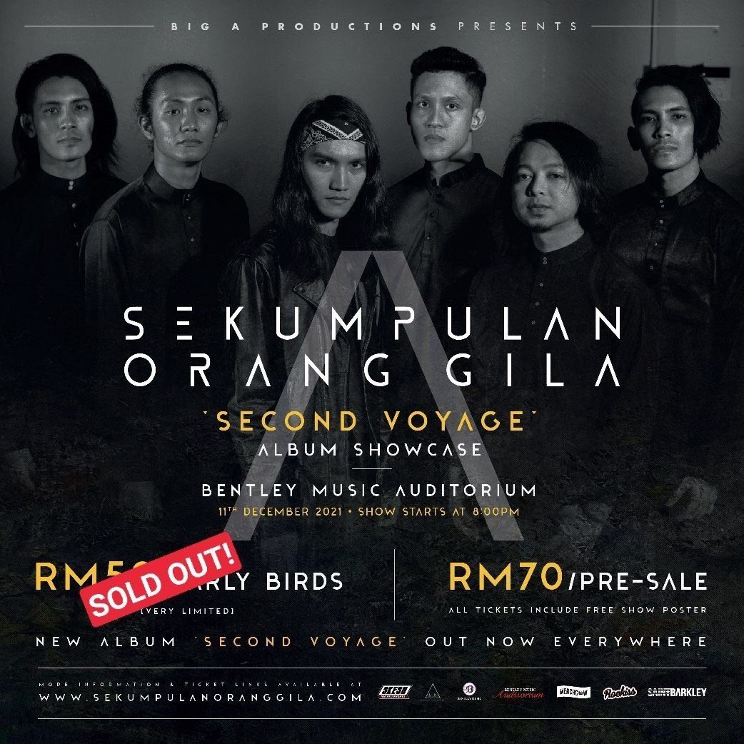 MalayaRoll's tweet photo. •SECOND VOYAGE• Album Showcase @weareSOG
11 DEC 2021
Bentley Music Auditorium
8 PM
RM 70 (Pre-sale)
All tickets include free show poster
SOP compliance. Fully vaccinated only(2 doses)
Get your tickets now
https://t.co/CqJldJLY0A
#secondvoyage #SOG #sekumpulanoranggila https://t.co/1MMf7AgxUp
