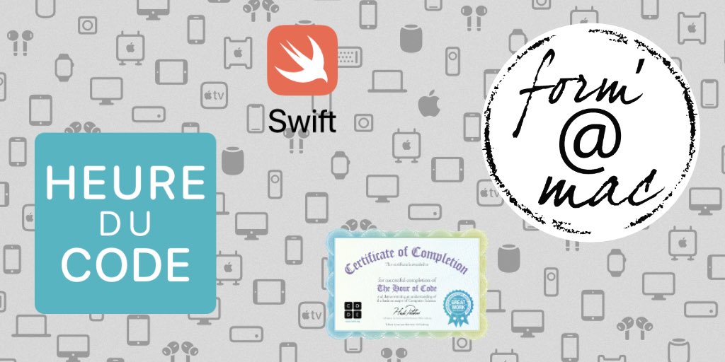 formamac's tweet photo. Ce samedi 11 décembre 2021 à 14H30, rendez-vous sur https://t.co/P7MWxs8t3W 🍎 pour un stream consacré à l’Heure du Code.
Découvrez la programmation de manière simple et ludique !
#EveryoneCanCode #heureducode #csedweek #HourOfCode #AppleEDU #SwiftPlaygrounds @Apple @CSEdWeek https://t.co/z7RZQmhHkv