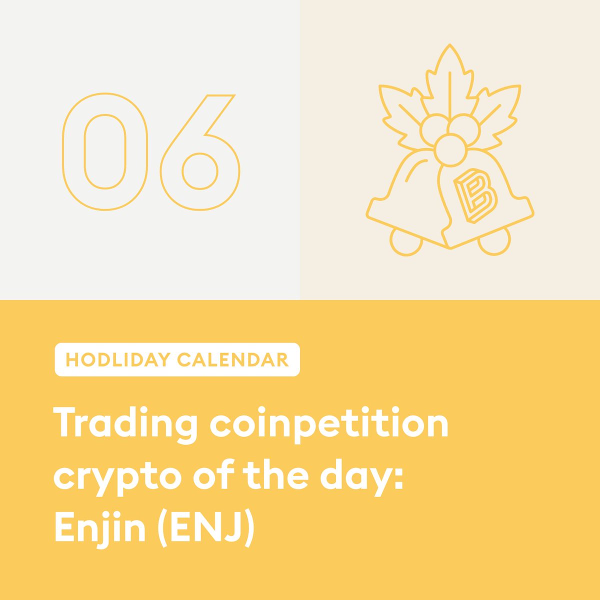 Today’s crypto of the day is … @Enjin, one of the trailblazers in crypto-powered blockchain gaming. 

The three top #Enjin traders of the day will win €1,000 worth of $ENJ!.

Let crypto-time begin! 

T&amp;Cs apply:  bitpanda.com/en/hodliday-ca…
