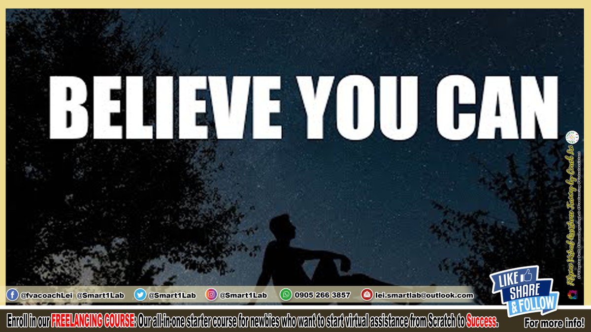SmartLearninLab's tweet image. BELIEVE YOU CAN.

#DaliyReminder  
#FVAqatar    
#SmartLearningLab   
#Surge       
#MondayMantra