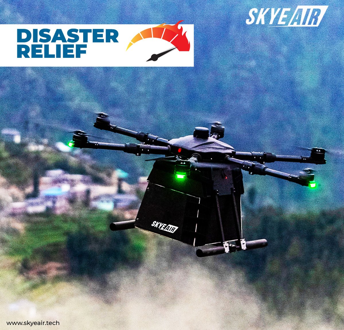 air_skye's tweet photo. Our drones are well equipped to deliver emergency supplies for disaster response and relief. 

#SkyEAir #SkyEAirMobility #Drones #DronesDelivery #Aerospace #Aviation #UAV https://t.co/x9Sy8Npbpq