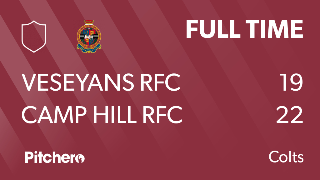 CampHillRugby's tweet photo. FULL TIME: Veseyans RFC Colts 19 - 22 Camp Hill RFC Colts
#VESCAM #Pitchero
https://t.co/V8Ih6XxfGq https://t.co/HHS8asvbv7