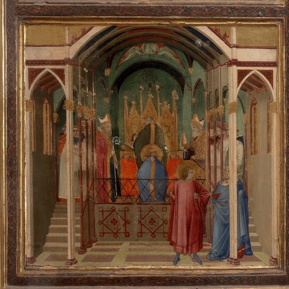 UffiziGalleries's tweet photo. #6dicembre Il ciclo con 4 storie della leggenda di #SanNicola  è testimonianza sublime dell’attività del senese #AmbrogioLorenzetti. Straordinario narratore, il pittore dimostra in queste eccezionali opere la sua predilezione per orchestrazioni spaziali complesse.
#Uffizi https://t.co/vfSTZwQVBh