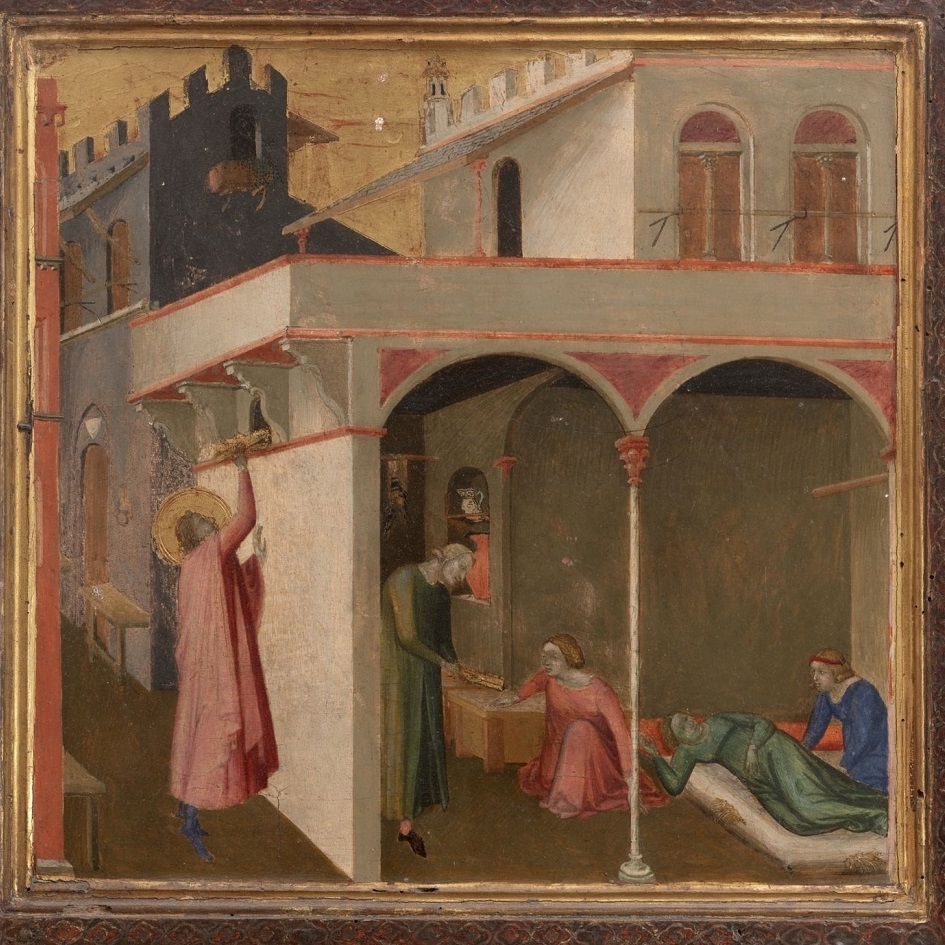 UffiziGalleries's tweet photo. #6dicembre Il ciclo con 4 storie della leggenda di #SanNicola  è testimonianza sublime dell’attività del senese #AmbrogioLorenzetti. Straordinario narratore, il pittore dimostra in queste eccezionali opere la sua predilezione per orchestrazioni spaziali complesse.
#Uffizi https://t.co/vfSTZwQVBh