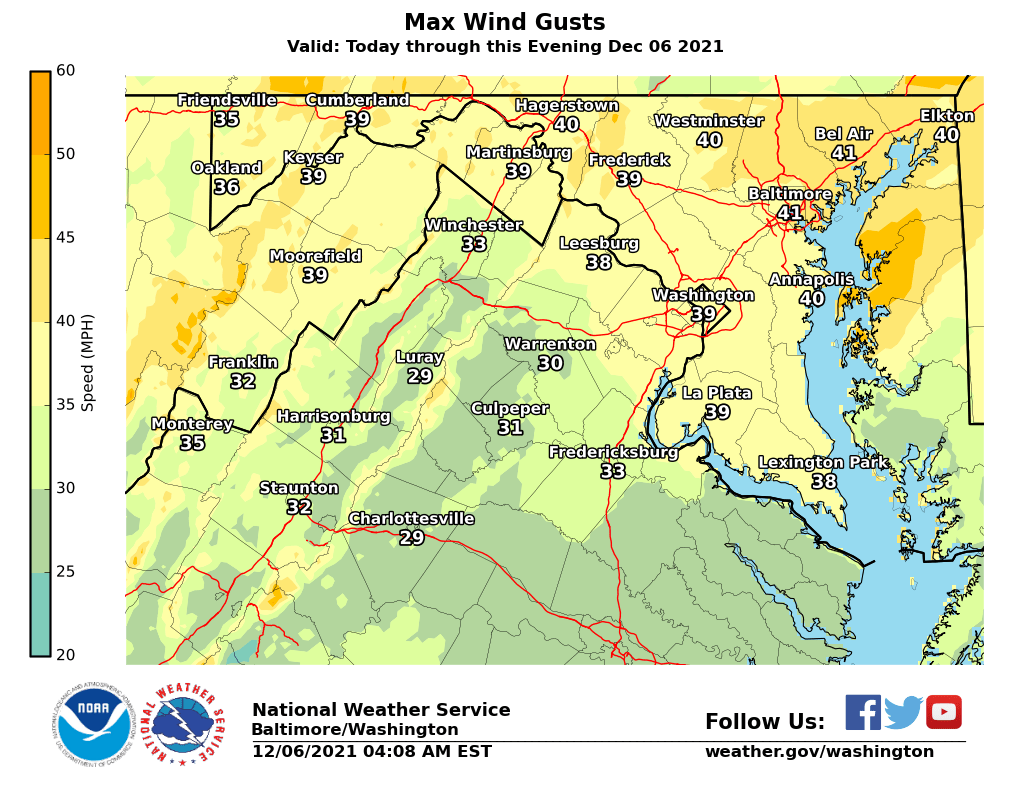 NWS BaltimoreWashington on Twitter "It will be mild and breezy today