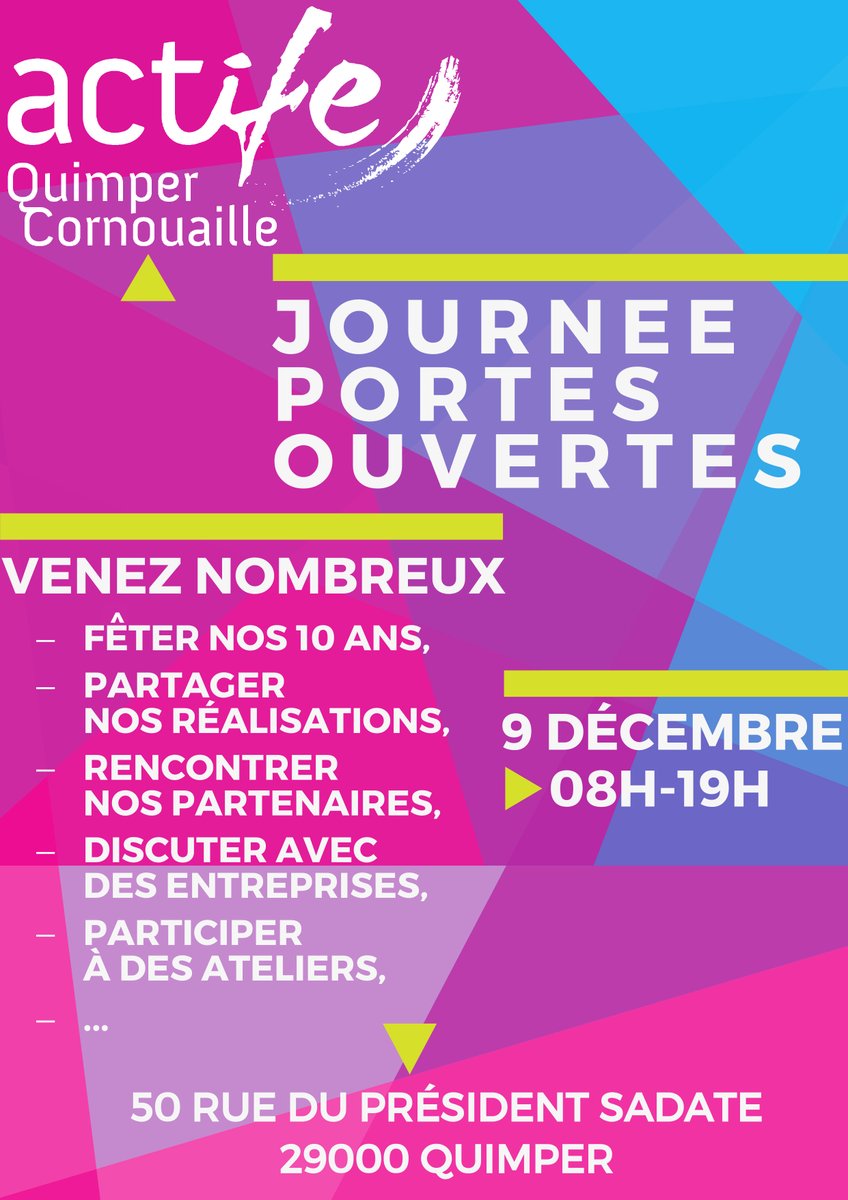 ActifeC's tweet photo. Connaissez-vous @ActifeC ? 
- c'est oui : 👉venez fêter nos 🔟ans avec nous !
- c'est non : 👉venez faire connaissance et accélérer votre retour à l'emploi #recrutement #insertion #entreprises https://t.co/e3GyS5EZZY