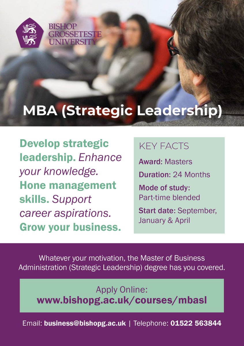 bgu_business's tweet photo. Our MBA (Strategic Leadership) course is designed to develop your strategic leadership skills &amp; equip you with the requisite knowledge and skills to enhance &amp; embrace your role in leadership within ever-changing environments. 

For more information: https://t.co/XX0zBiLhgq https://t.co/x59xL2YSUk