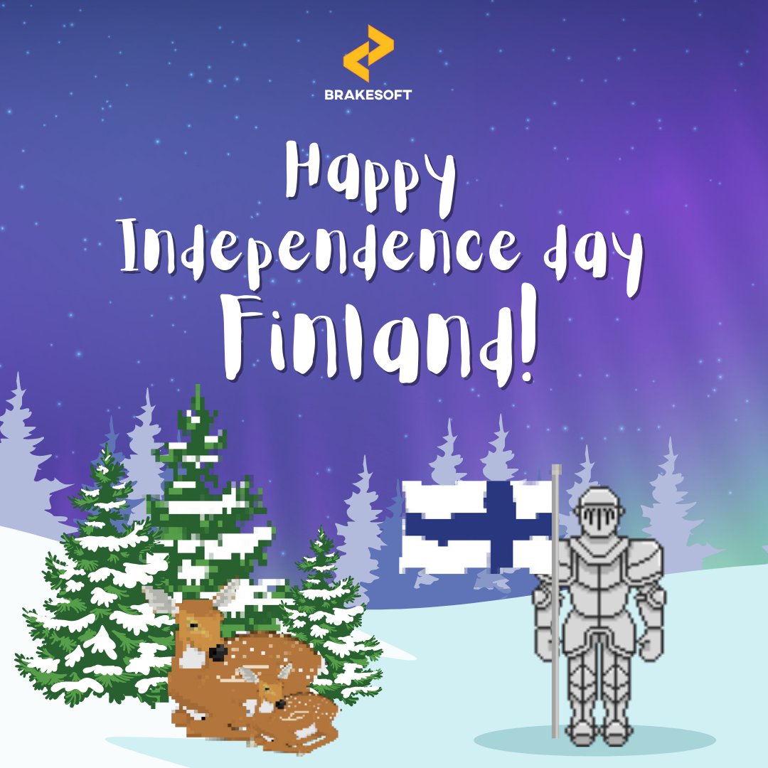 Brakesoft's tweet photo. The Brakesoft family wishes a happy Independence Day to 104-year-old Finland!

#brakesoft #finland #finnish #independence #celebration #tampere #gamestudio #gamedevelopment #pixelart #indiegame #indiedev #studio #finnishcompany #startup #gaming #games https://t.co/ql28yEXpAn