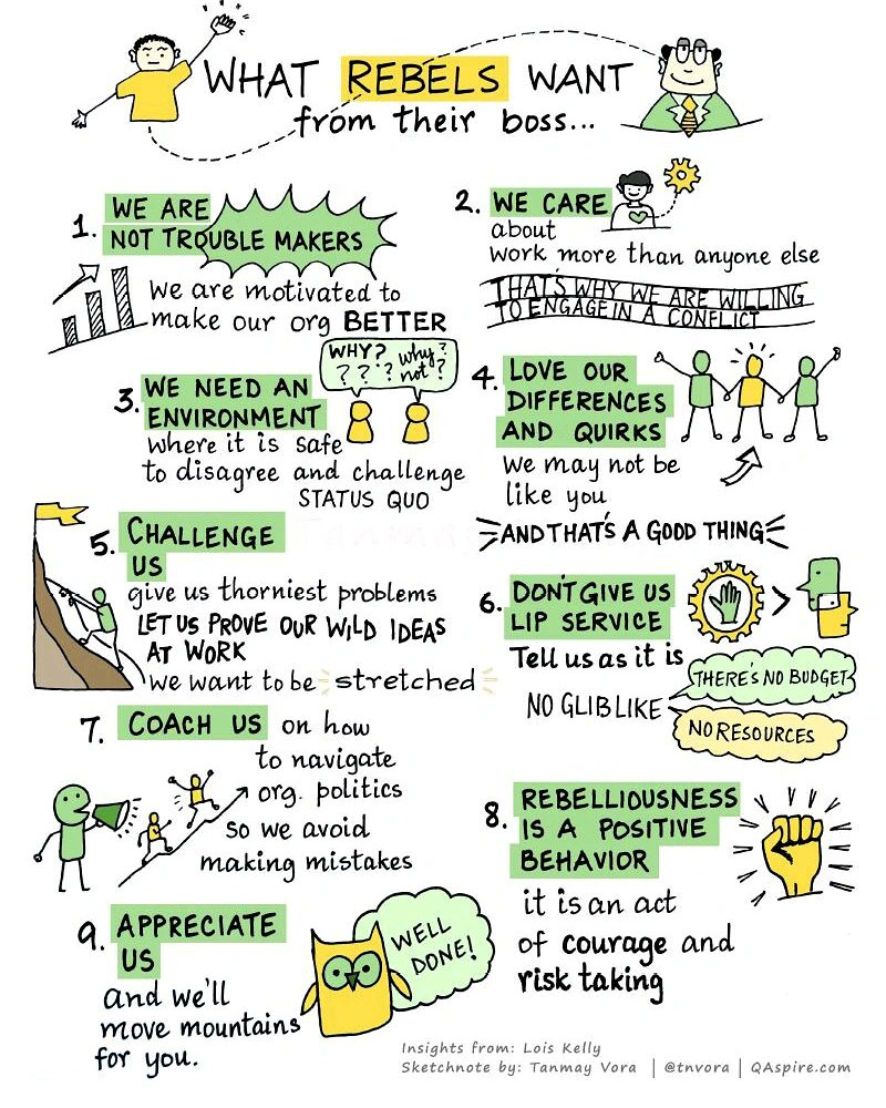 Corporate Rebels are committed to making a huge difference. They challenge the status quo not to frustrate people but because they know there is something bigger available.  How do you value, honor and give them space to shine? #renaissanceleadership #leadership #corporaterebel
