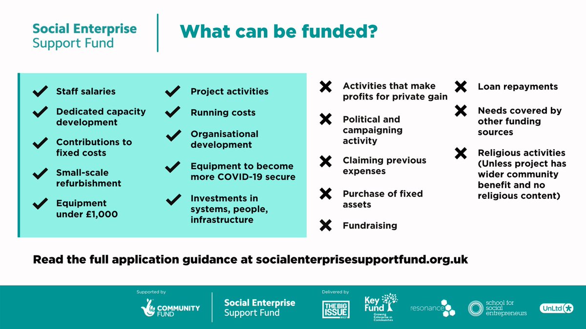 Looking for help with your Social Enterprise Support Fund application? 

Sign up for our partners' webinar for information about the fund, application process and the opportunity to ask questions

Wednesday 8 December, 6pm

Register here -

socialenterprisesupportfund.org.uk/news/support-a…

<a href="/TNLComFund/">The National Lottery Community Fund</a>