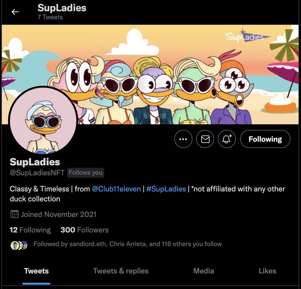 sticktoitivity's tweet photo. What do you guys think of the new @SupLadiesNFT twitter look? Follow to stay informed of the drop date/time ๐ซ๐ฆ๐ซ๐ฏโโ๏ธ๐ซ #SupLadies
#NFTdrop #NFT @RealSupDucks @CosmicLabsNFT #SupFam #TheDuckHouse #SurferGirls #NFTCommunity @club11eleven @ApeHarmony @ApesRunTW @BigAussieCrocs #ETH https://t.co/dHFlR8k01B