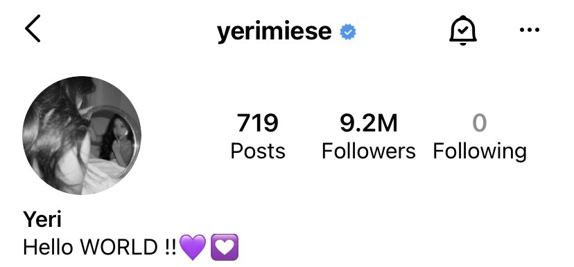 timetojungri's tweet photo. jungkook and yeri official personal instagram account💜🥺 https://t.co/53IFi4EN78