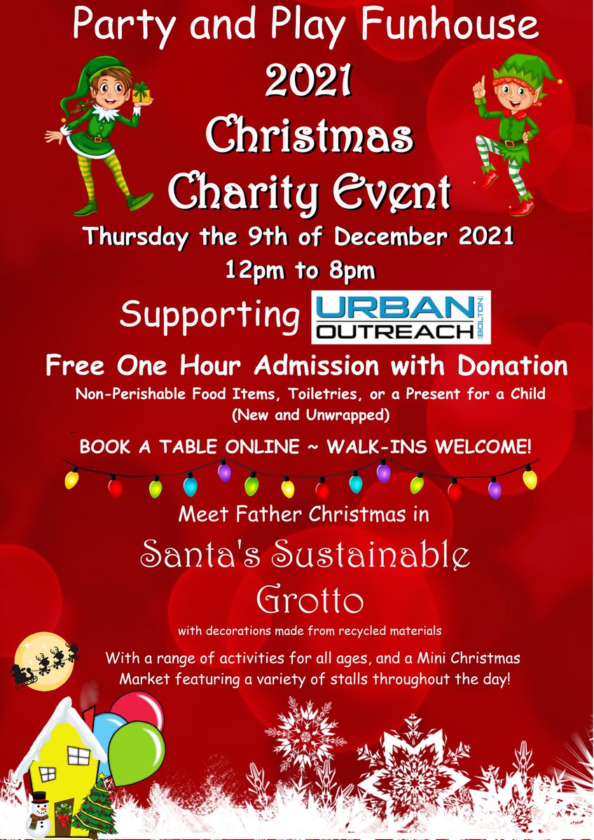 Have you seen our friends at <a href="/PartyAndPlayBL5/">PartyAndPlayFunhouse</a> are hosting a Christmas charity event to support us on Thursday? 1 hour admission with non-perishable items, toiletries or a new toy for a child.

There are activites, stalls &amp; a chance to meet Santa! Thank you to the whole team!