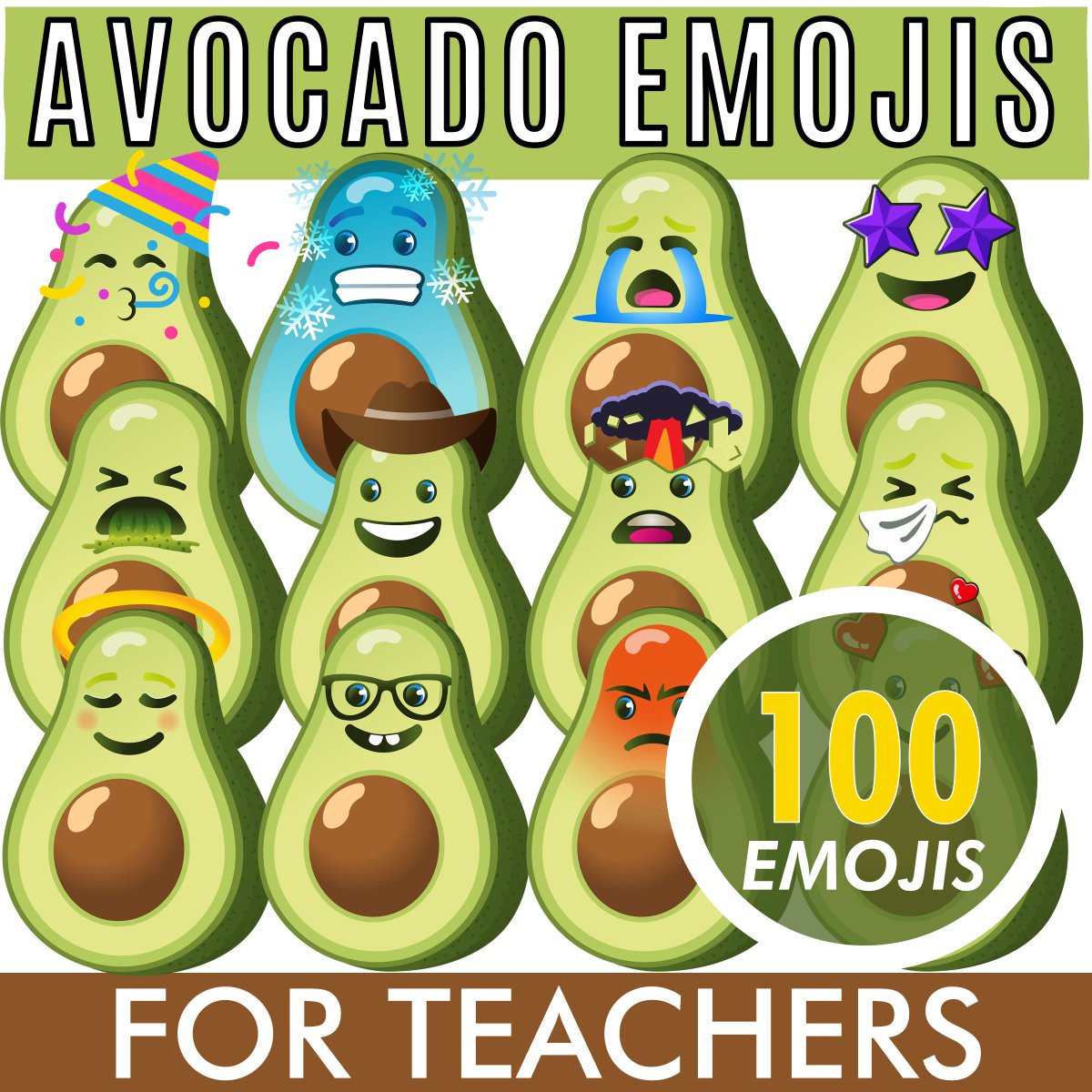 MaterialsEs111's tweet photo. Spruce up your resources or your classroom with these #avocado #emojis. Download your set here: https://t.co/HrkjTOSmQK 
#tpt #tptseller #forteachers #classroom #emoticon #smileyfaces https://t.co/hQgC0AAc7L