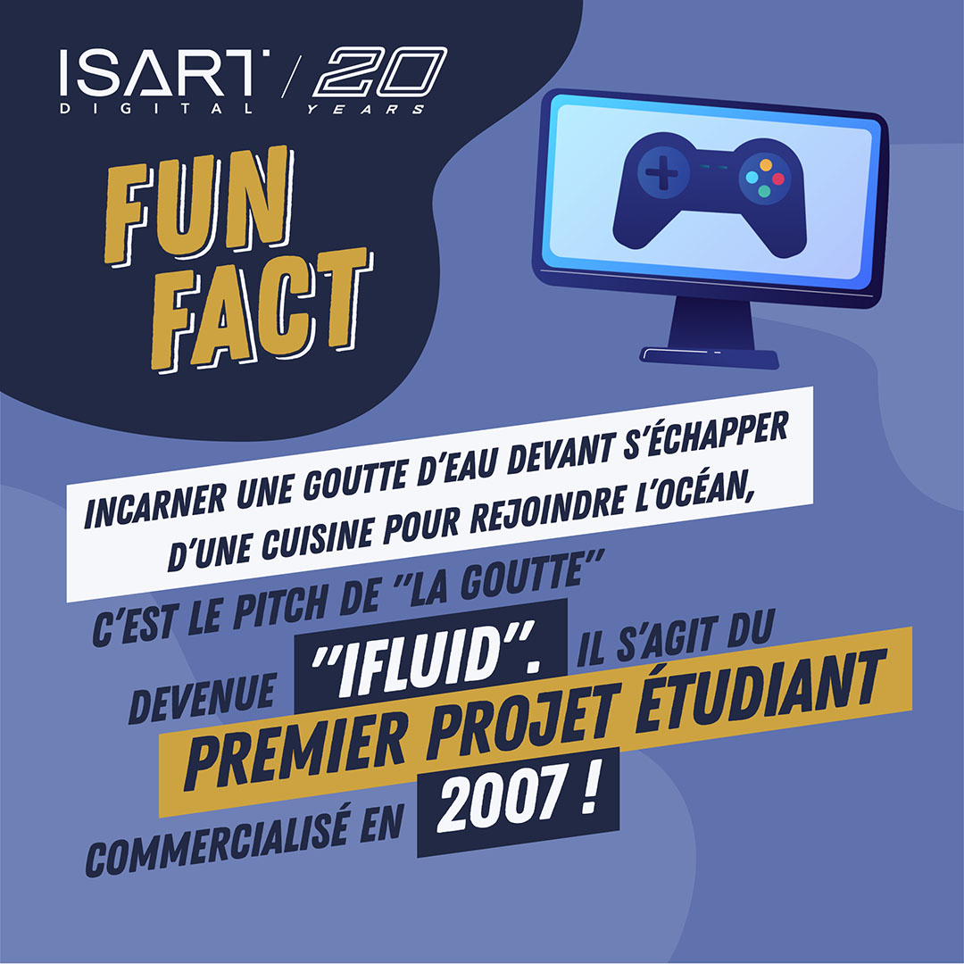 isartdigital's tweet photo. 🔍 20 ans ; 20 anecdotes !
👉 Le saviez-vous ?
Incarner une goutte d'eau devant s'échapper d'une cuisine pour rejoindre l'océan, c'est le pitch de La Goutte devenue IFLUID 🌊
Il s'agit du premier projet étudiant commercialisé en 2007 !
#FunFactISART https://t.co/1dEMJOkxX6