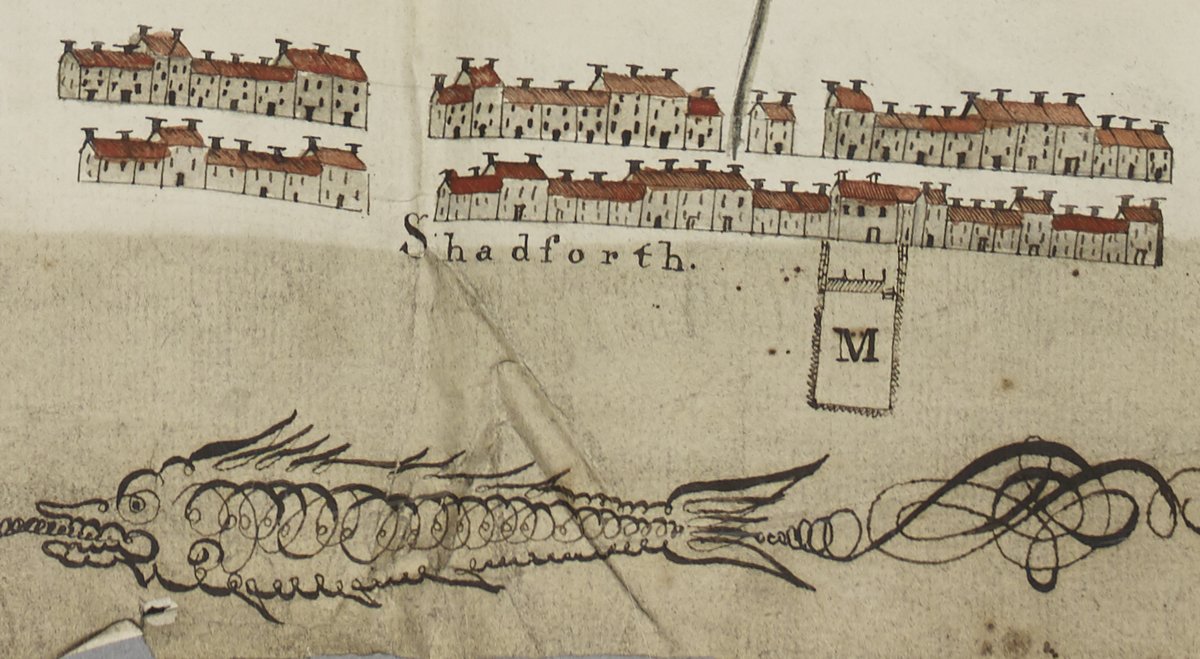 DU_Collections's tweet photo. A beauty from our Church Commission deposited maps and plans for #Mapmonday Drawn in 1790 of land in #Shadforth County #Durham. Some amazing sea creatures for added artistic flair! Check out more digitised #local #maps here: https://t.co/mzz3BxXV2c
#localhistory
#archivesathome https://t.co/X4w4pcv3gQ