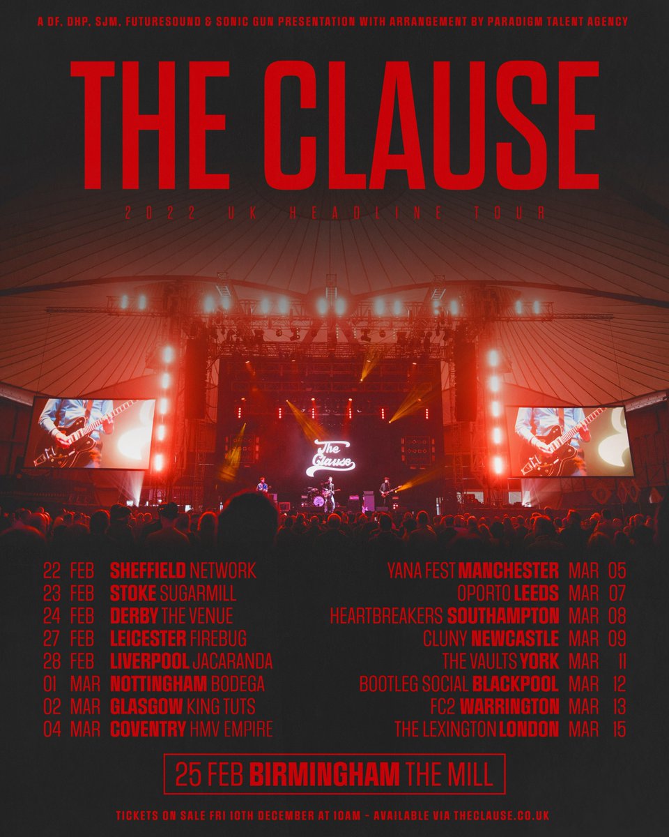 theclauseuk's tweet image. 2022 HEADLINE TOUR🖤

Our biggest and boldest move yet, are you with us?

We’re feeling festive, RT this and tag a friend and we’ll give away 2 tickets to a city of your choice…

Tickets on sale Friday, let’s go x