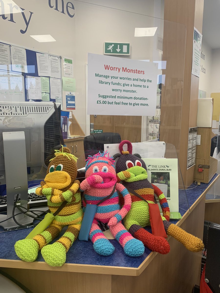 libraryparkcafe's tweet photo. Worry Monsters are back!! Pop along to the library for yours! There is a suggested minimum donation of £5 towards library funds! #worrymonsters @BBCLeicester https://t.co/SqHpqkYB6Z