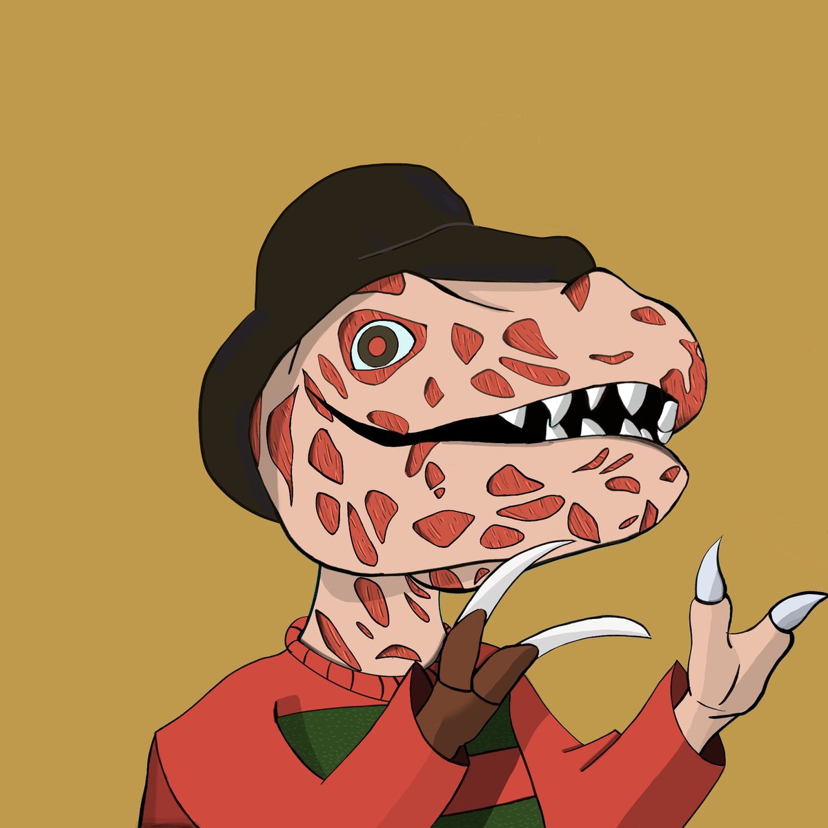 Welcome to The Nightmare in Rex Str, where Freddy Rex likes to play in your dreams.

#NFTartists #dinoverse