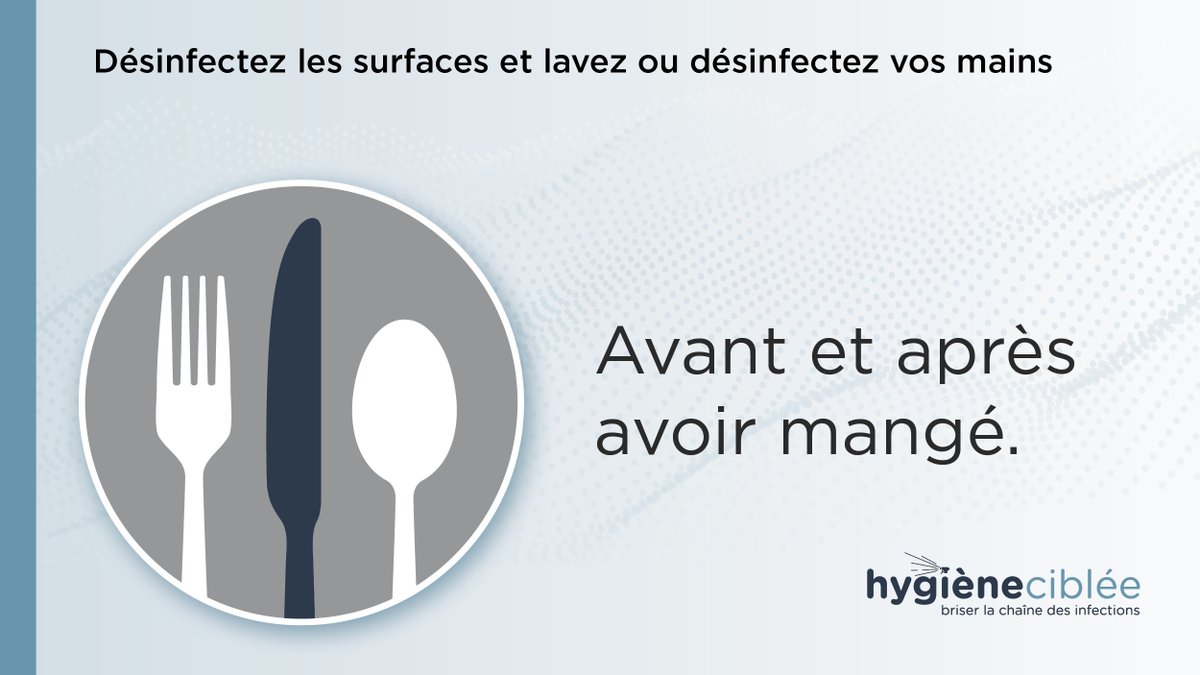 Lavez ou désinfectez vos mains avant et après le repas. 
#hygièneciblée
Pour découvrir notre programme d'hygiène et obtenir un audit gratuit, cliquez ici : bit.ly/3dfDGPb