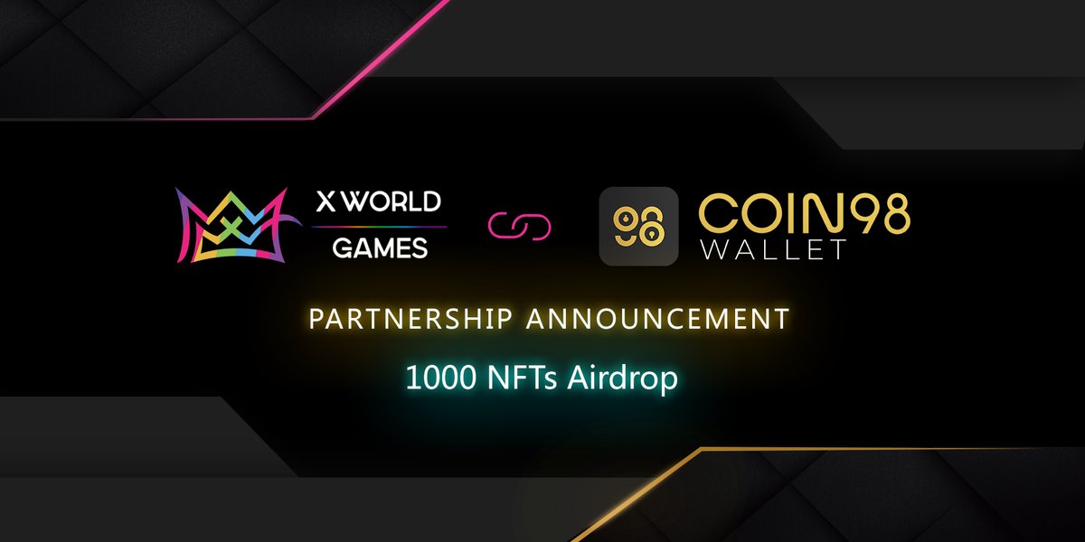 🎁X World Games and @Coin98_Wallet Joint Airdrop of 1000 limited edition NFTs starts now!

⏰Duration: December 6th 10am-December 13th 10am (UTC)

1.Follow @xwg_games and @coin98_wallet on Twitter
Like❤️ 
Retweet ⏩
Tag 3 Friends 👯‍♂️

2.Fill the Google form
bit.ly/3DrWG7A