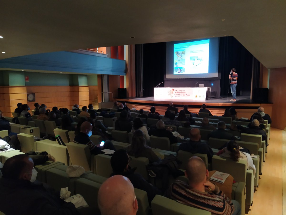 CMA_SEOBirdLife's tweet photo. @RTarifaM en el #CongresoAnillamiento @SEO_BirdLife presenta resultados del estudio "Efectos del talado post incendio sobre la comunidad de #aves frugívoros y su servicio de dispersión" 🧐
@FcoMCamacho https://t.co/gHgbXfP7AC