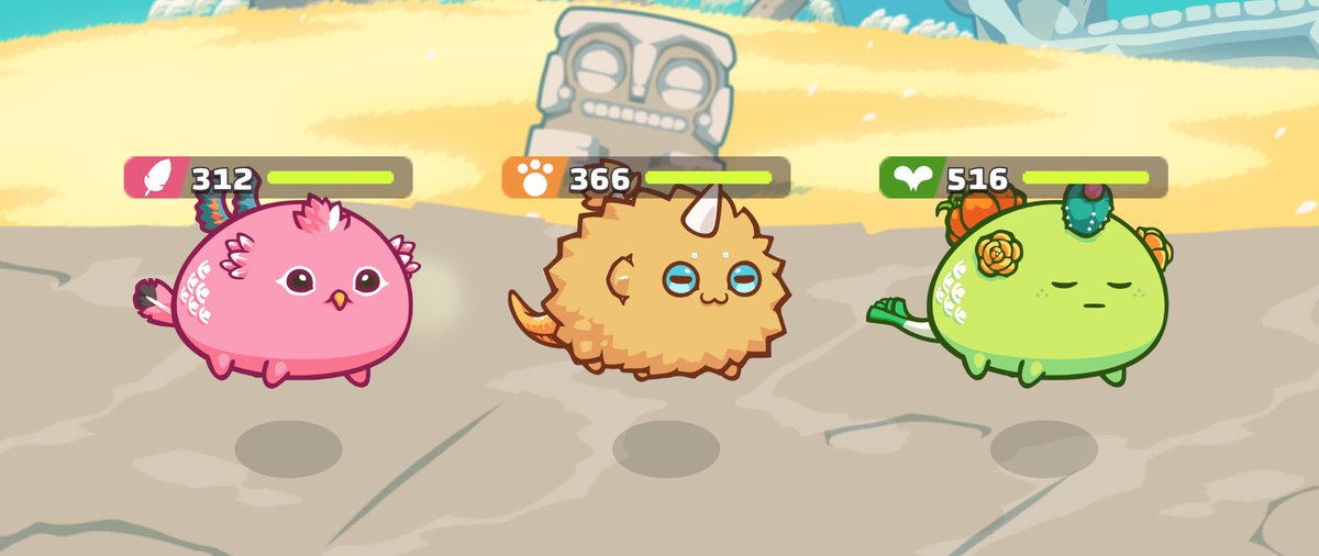 mrdonuthead's tweet photo. Having fun testing out this axie team for my next potential scholar 😅 https://t.co/yuds7C2VcI
