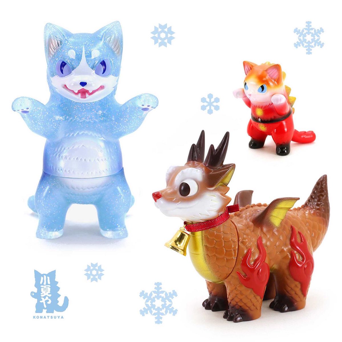 konatsu_ya's tweet photo. 12月発売ソフビ❄️

雪ネゴラ
トナカイリュドラ&amp;サンタミゴラセット

12月18日（土）発売予定
販売店舗などは後日お知らせします https://t.co/cxVUkEiE1s