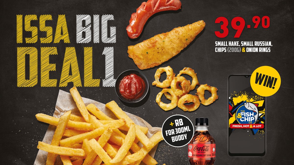 Yfm's tweet photo. #Sbwl a new phone?
Buy a #IssaBIGdeal promo meal from #TheFishAndChipsCo and you could win 1 of 10 Samsung A12 smartphones.
Ts&Cs apply. https://t.co/iSSy6zG5VB