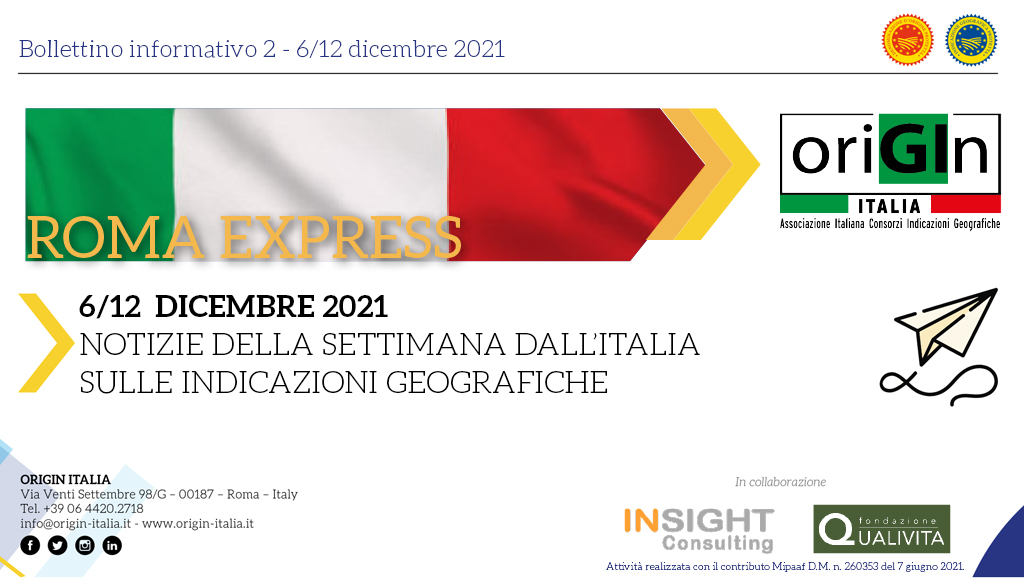 origin_italia's tweet photo. #RomaExpress | 6/12 dicembre 2021
Le novità sul settore #agroalimentare #DOP #IGP in #Italia
📍 https://t.co/53sO8xnFCY
📣Temi principali
#AtlanteQualivita #AtlanteQualivita2022 #IG #ConsorzidiTutela #PraticheSleali #GazzettaUfficiale #agroalimentare #commercializzazione https://t.co/lN5JNAWcYa
