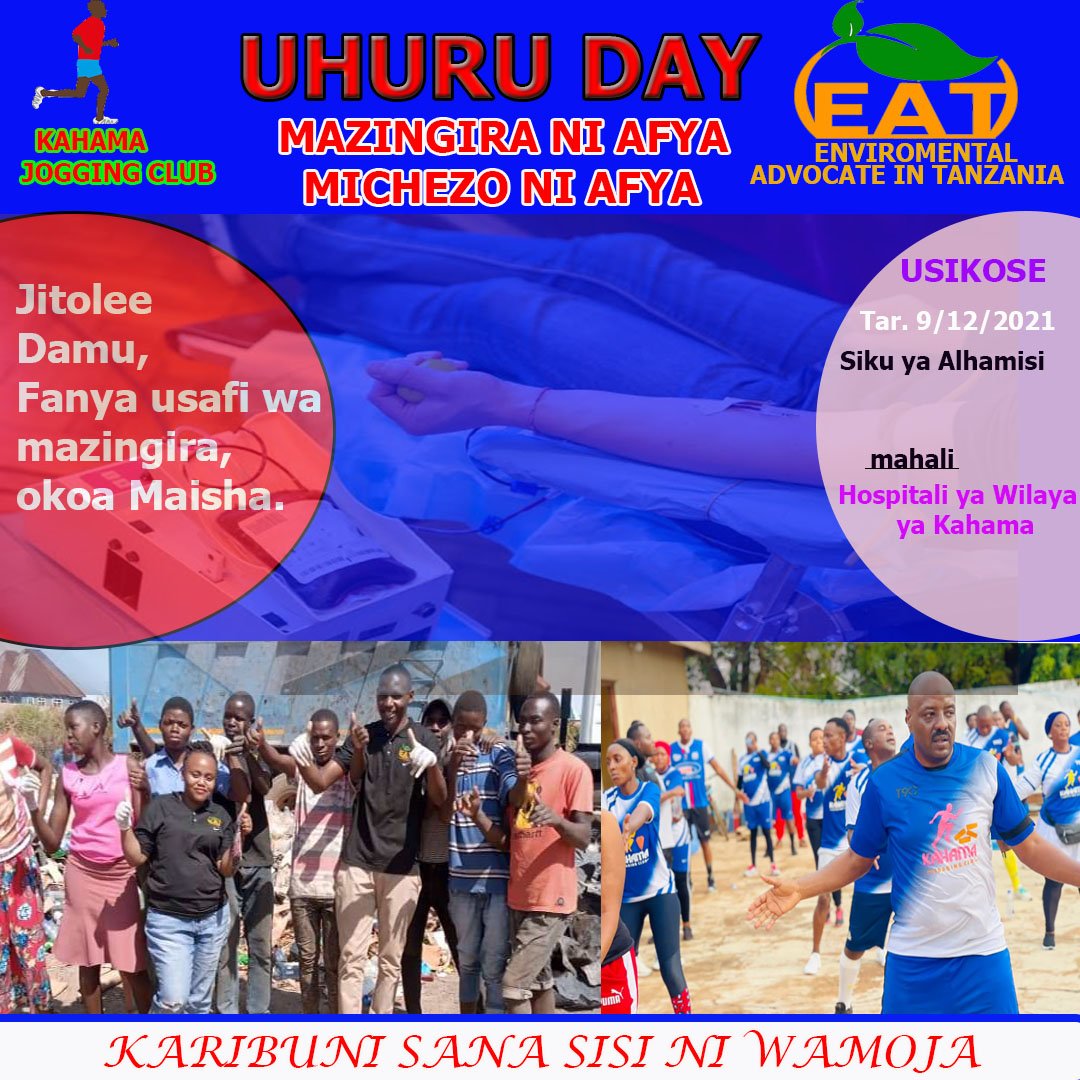 independent day with a big collaboration we are going to save our community at Kahama District Hospital by cleaning environment and  donating blood. support community #ClimateActionNow <a href="/COP26/">COP26</a> <a href="/antonioguterres/">António Guterres</a> <a href="/WHO/">World Health Organization (WHO)</a> <a href="/UNEP/">UN Environment Programme</a>