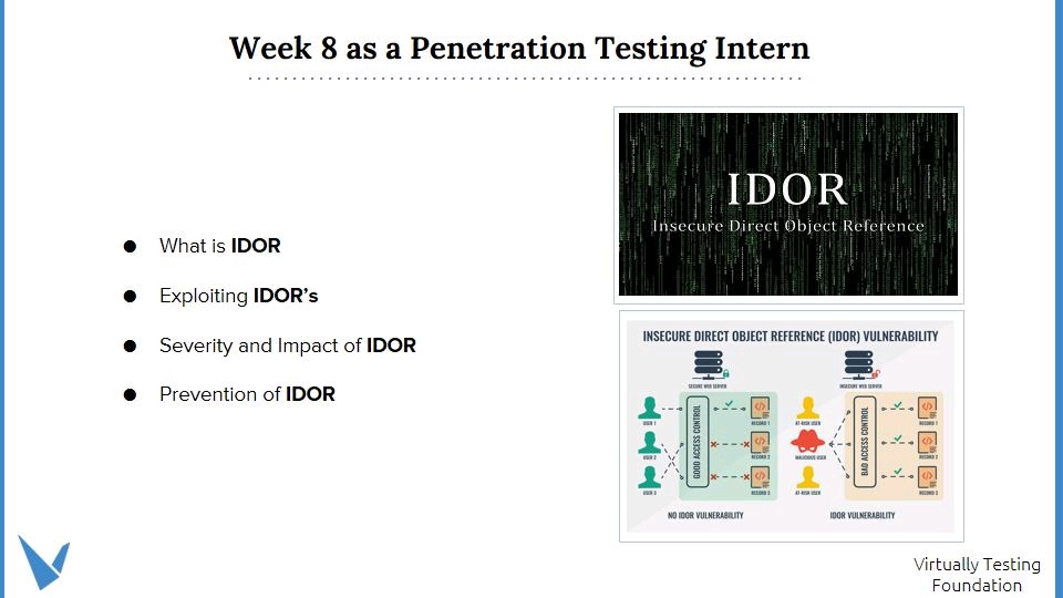 DBranico's tweet photo. Virtually Testing Foundation has given me a great opportunity as a Penetration Testing Intern. This week 8 I learned about IDOR , how to explode, Impact and severity and How to mitigation it.
#VTFOUNDATION #vtfoct2021 #internOct2021 https://t.co/himKafDEkx