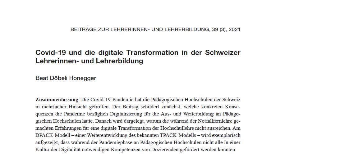 PHSchwyz's tweet photo. Hat die Corona-Pandemie die digitale Transformation an den Pädagogischen Hochschulen weitergebracht? @beatdoebeli der #PHSZ analysierte anhand des #DPACK-Modells. Sein Fazit in der BzL: https://t.co/Rneahrvpmg
#digitaletransformation #pädagogischehochschulen https://t.co/X4QbEf3HlS