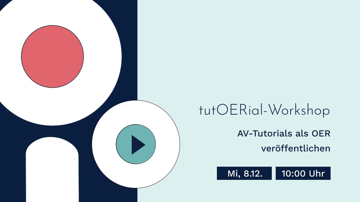 twillo_de's tweet photo. Fragt ihr euch, wie ihr euer AV-Tutorial am besten als OER veröffentlichen könnt? 
🗓️Am 8.12. um 10 Uhr stellen wir im tutOERial-Workshop der #bibtutorials die Basics dafür vor 
🤩Gebt gern Bescheid, wenn ihr dazustoßen möchtet: support.twillo@tib.eu https://t.co/ErDsWyKbHX