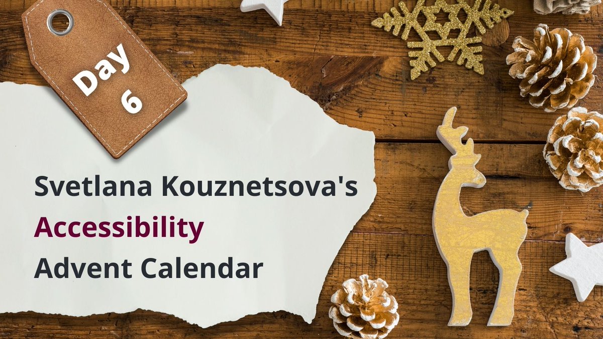 svknyc's tweet photo. Day 6: The strong foundation for web accessibility is #SemanticMarkup:
https://t.co/JgsJopia9K
It can help you not only prevent many accessibility issues but also make web maintenance easier. Use as many native HTML elements as possible.
#business #AdventCalendar https://t.co/wNzVELU8ci