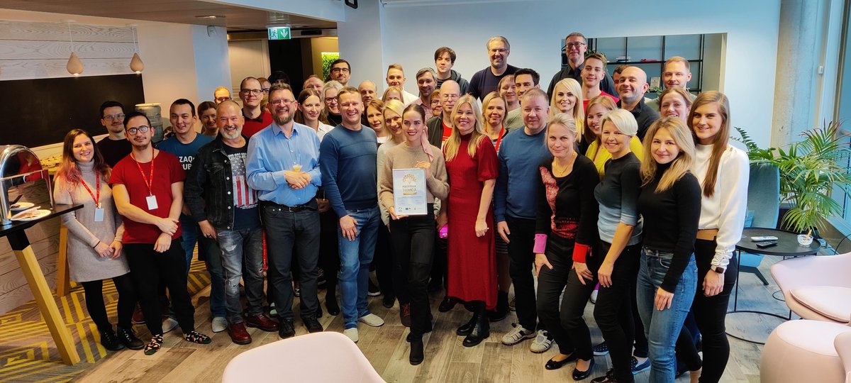 We're proud to announce that the Estonian Minister of Social Affairs and Minister of Population awarded our Estonian team the Family-Friendly Employer Golden Label 🥇

This award recognizes employers who value and support their employees work-life balance 💙