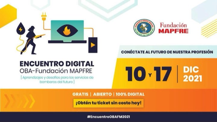 BomberosMexico1's tweet photo. Aprendizajes y desafíos de los servicios de bomberos del futuro” es el tema central que reúne a especialistas en la materia, para participar en el Encuentro Digital @BomberosOBA 

¡Regístrate sin costo! https://t.co/s5mq1rALGC