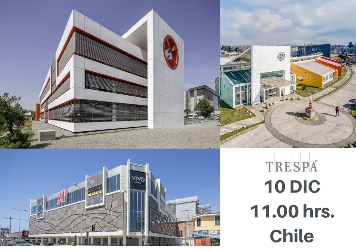 TrespaChile's tweet photo. Acompáñenos a nuestro último webinar Trespa del año, en colaboración con DAC, donde hablaremos de casos estudio de fachadas ventiladas con Trespa y ABWB Arquitectos. No te lo pierdas!
Link de inscripción: https://t.co/pvVr5HwrSr
#ThinkTrespa https://t.co/ZWr1S3tbXn