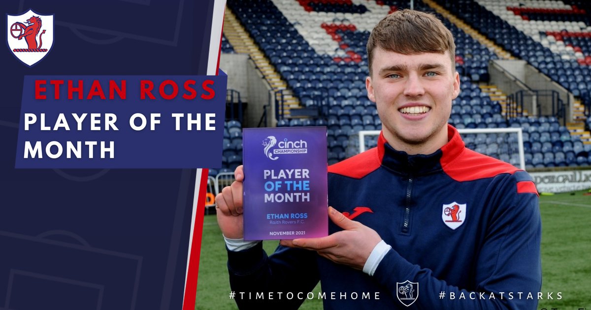 RaithRovers's tweet photo. ETHAN ROSS - PLAYER OF THE MONTH | Rovers attacker @Ethan10Ross has been announced as the @cinchuk @spfl Championship Player of the Month for November.

Well done Ethan!

#backatstarks #yourrovers https://t.co/PVLrDM51Hh