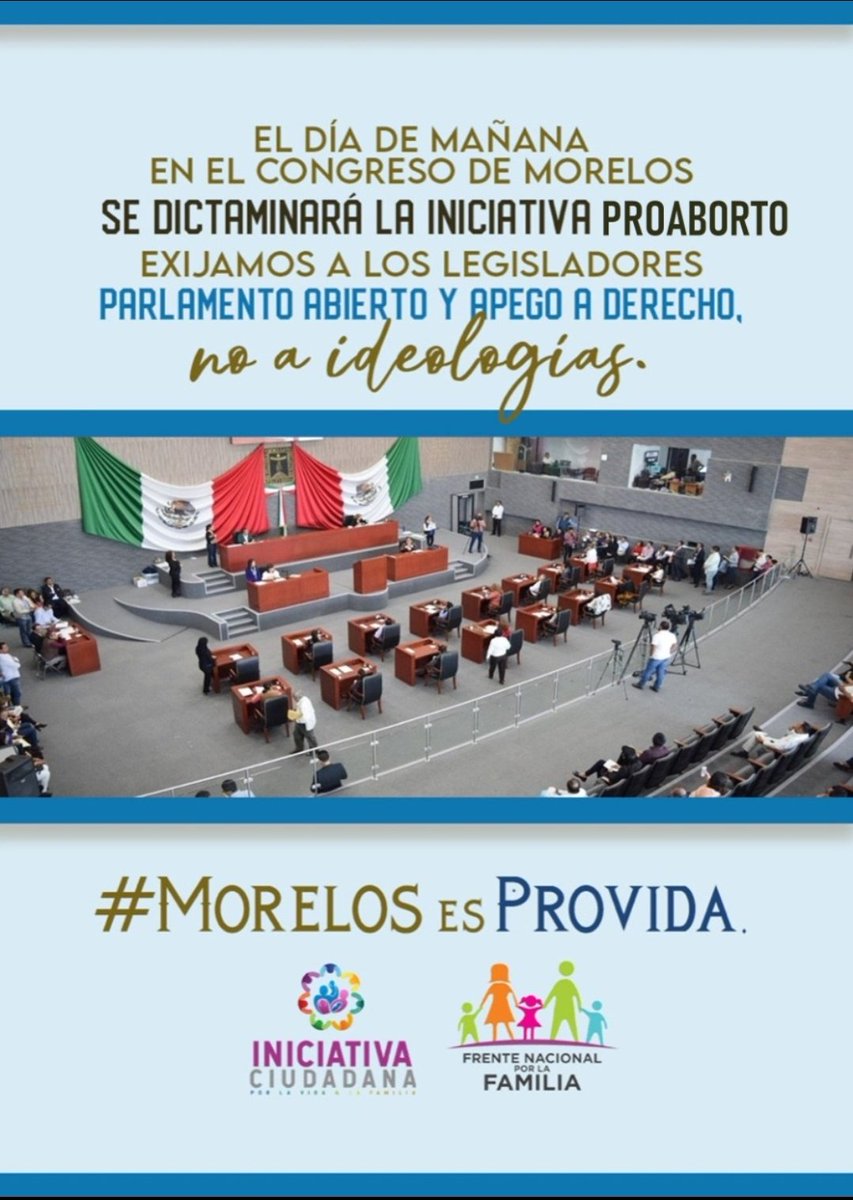 PadresdePuebla's tweet photo. @MorelosCongreso 
Los argumentos de su iniciativa del aborto son FALSOS, ya que la Corte no obliga a los Congresos a legislar. Exigimos ESCUCHEN la voz ciudadana.
#MorelosEsProvida
#ExigimosParlamentoAbierto https://t.co/MiIIzfjoNz