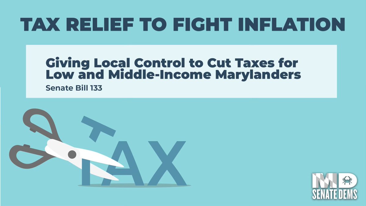 MDSenate's tweet photo. Next up is Senate Bill 133 to provide tax relief for low- and middle-income Marylanders. It will create a system of local control to implement a progressive income tax. https://t.co/TJ1j0lvL3m