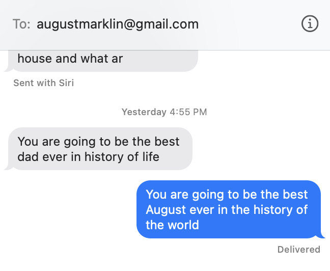6 yr old is learning how to text on his iPad. Actually going pretty well...