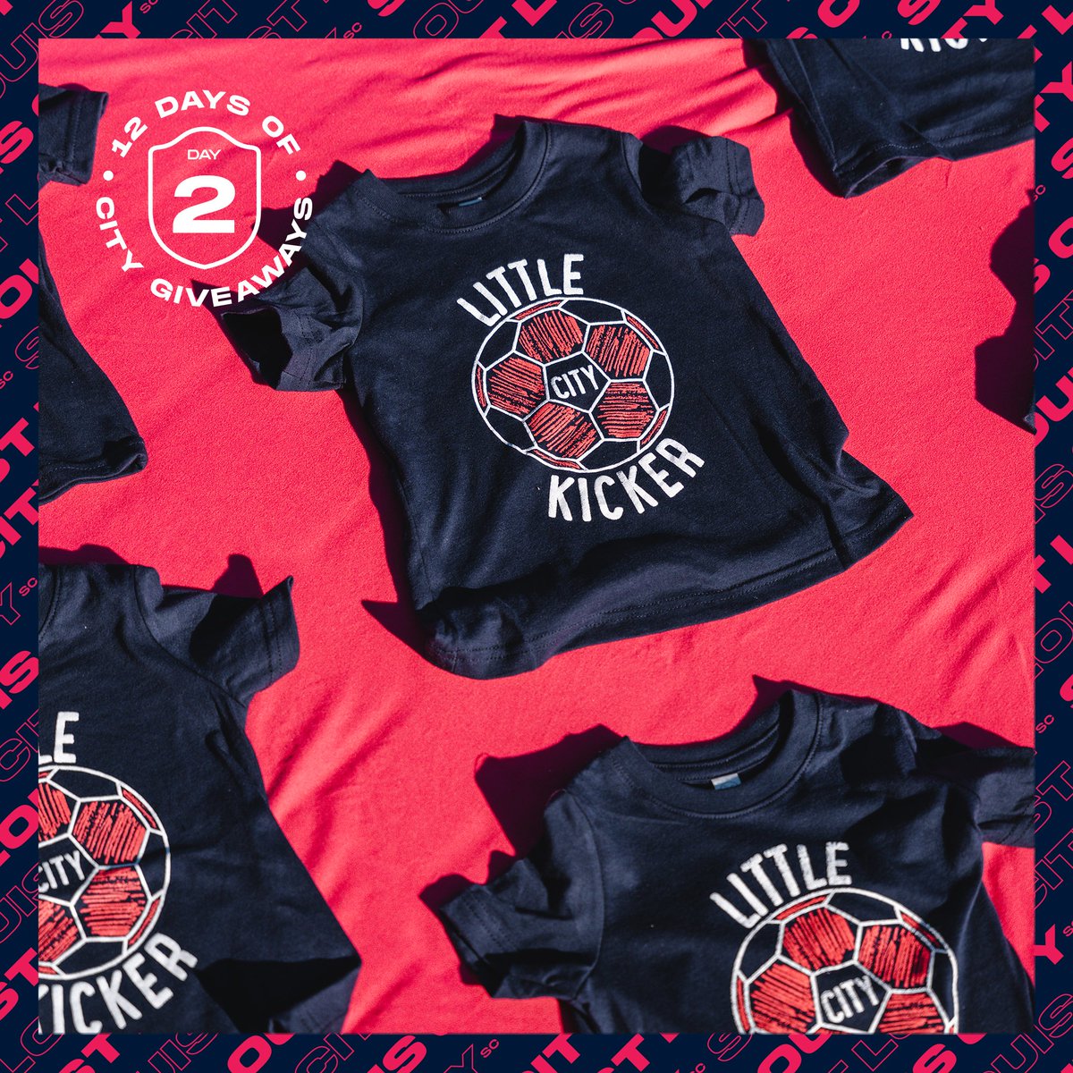 stlCITYsc's tweet photo. It’s the perfect gift for any little CITY fan 😍⚽️ RT now for your chance to win this adorable @series_six Little Kicker Toddler Shirt! https://t.co/FEPEe0YxsE