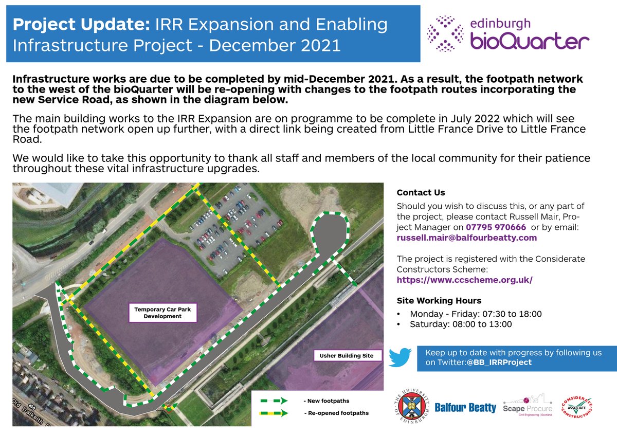 BB_IRRproject's tweet photo. 🦺 Construction Update 🚨

🚧 Closed footpaths reopening. See below for more details...

#TeamScape https://t.co/xF49MOVXJQ