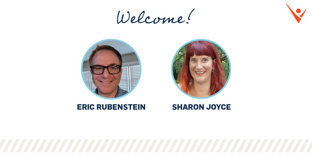 GR8People's tweet photo. It's the start of a GR8 week at GR8 People! We have welcomed 2 new hires to the team—Sharon Joyce expands our accounting team and Eric Rubenstein joins our always growing sales team. Welcome aboard! #GR8Team #GR8Hires https://t.co/43YmM6nLj0